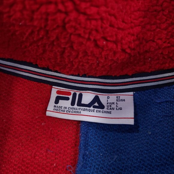Fila Sweater Mens Large Full Zip Sherpa Streetwear Pullover Fleece Jacket - Picture 6 of 7